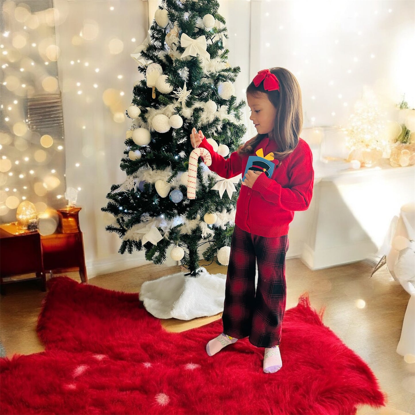 Pantalone Palazzo Tartan Black/Red