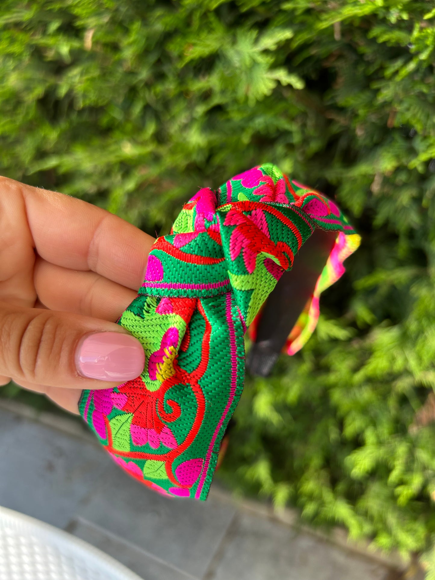 Cerchietto Green&Fucsia