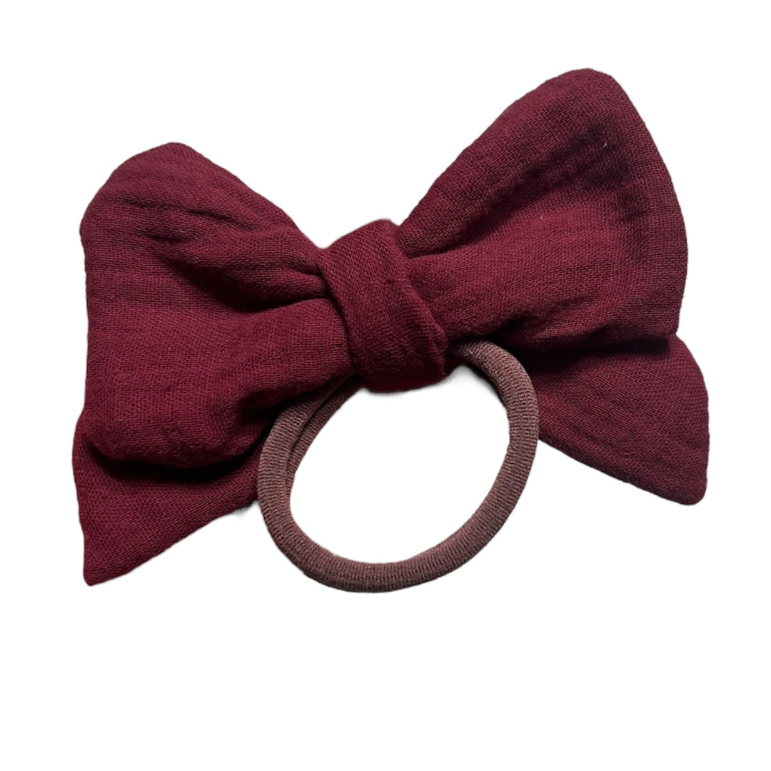 Elastico con Fiocco Mussola Bordeaux
