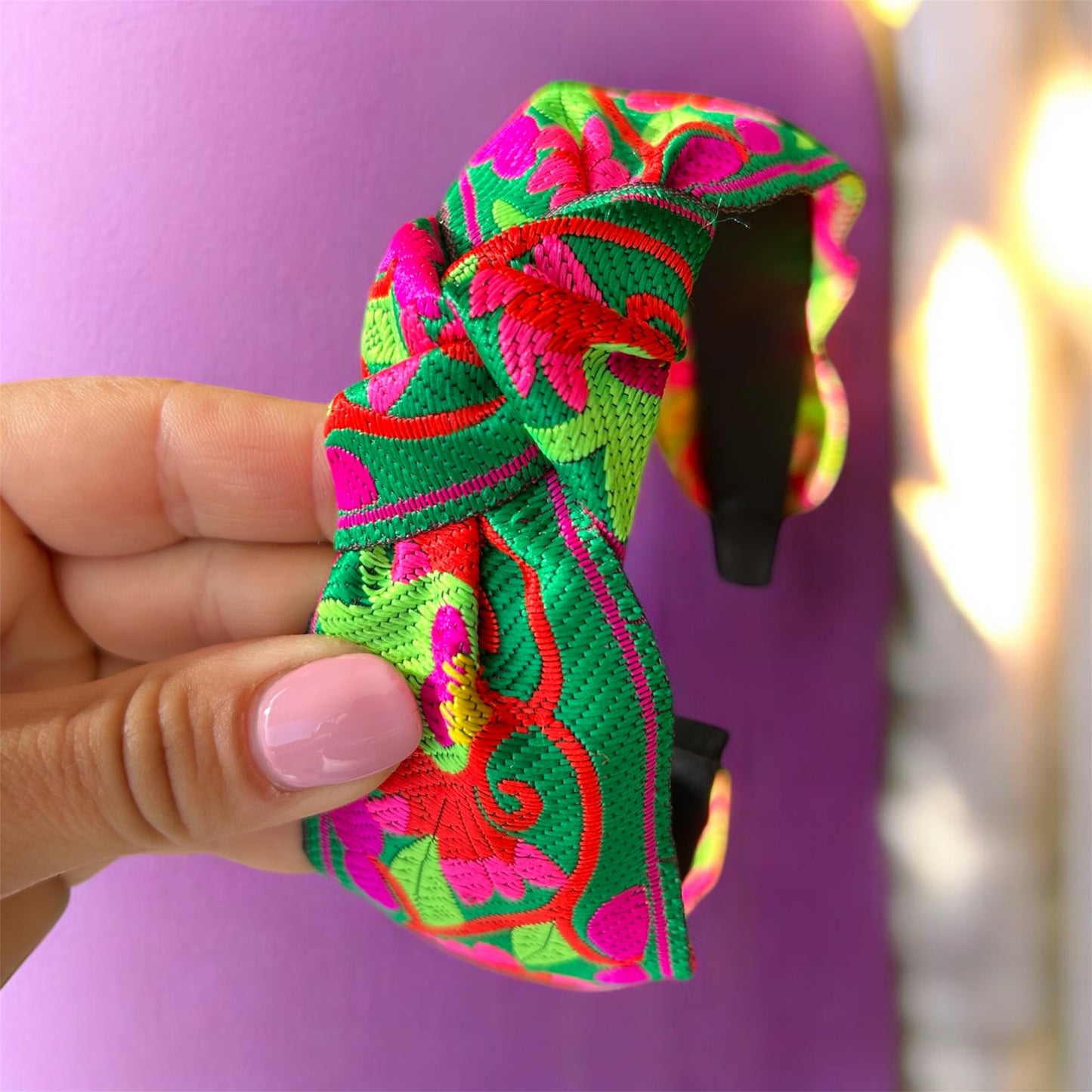 Cerchietto Green&Fucsia