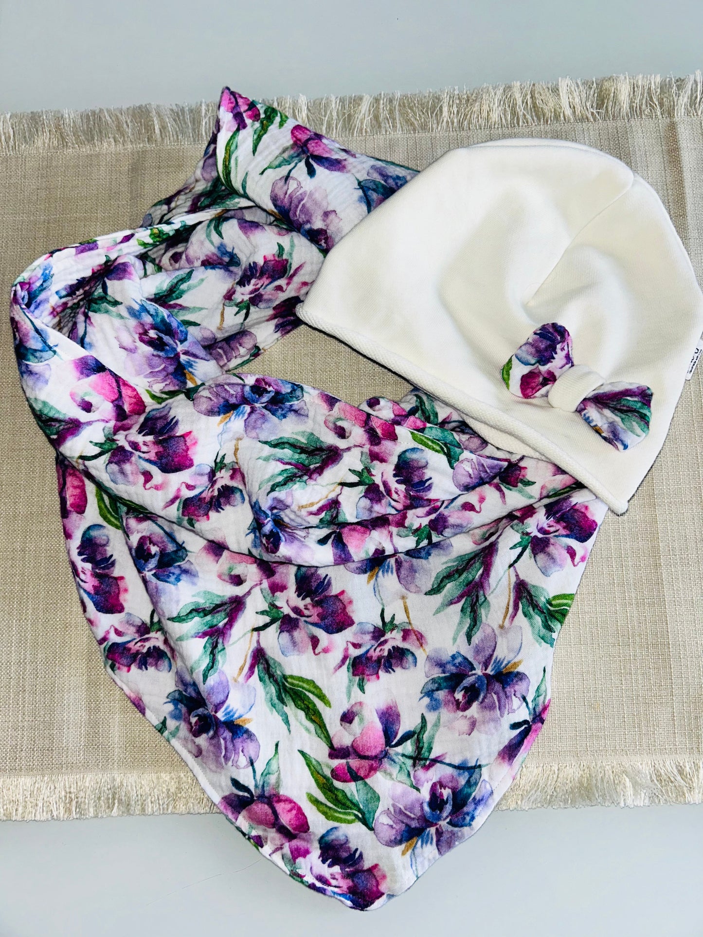 Set Scriarpa Mussola + Cappello jersey fiocco