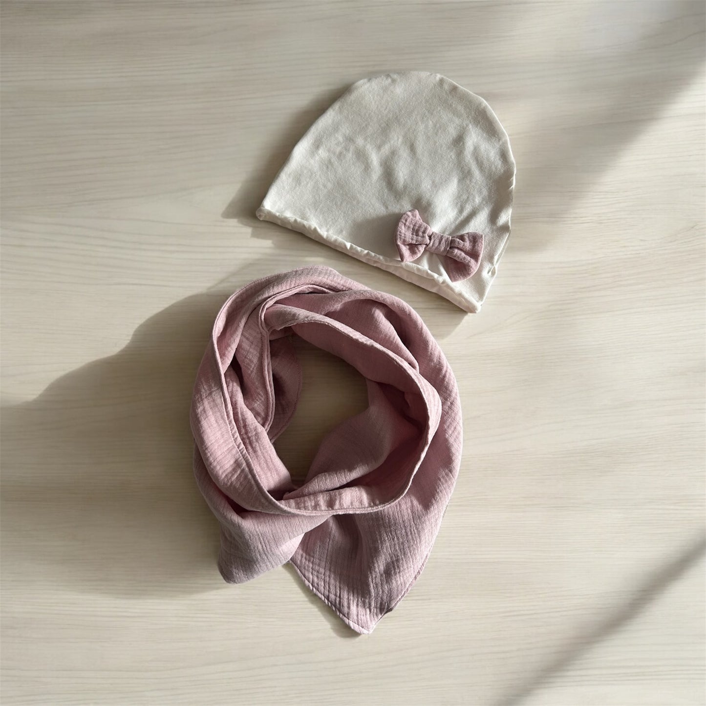 Set Scriarpa Mussola + Cappello jersey fiocco