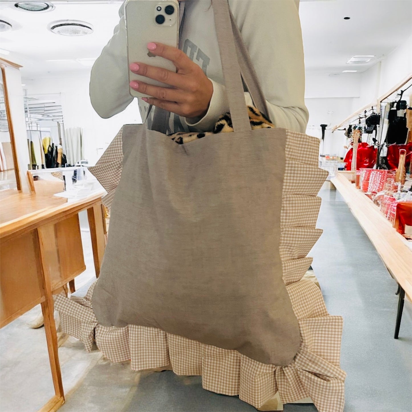 Rouches Shopper Bag
