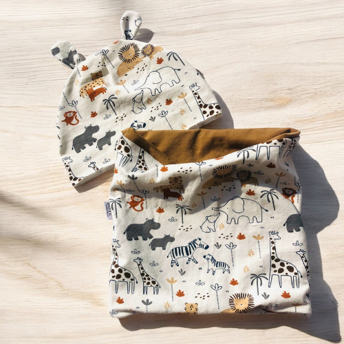 Set Cappellino e Scaldacollo in Jersey con Orecchie