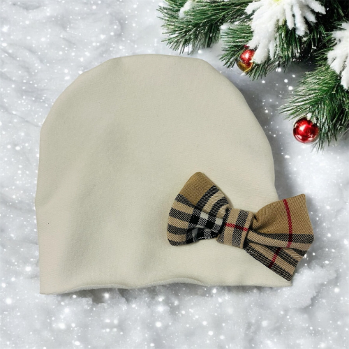 Cappello felpa con fiocchetto beige
