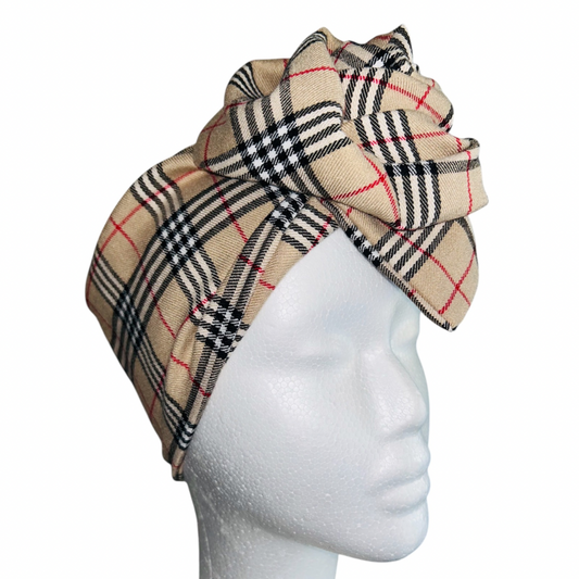 Turbante Tartan Beige