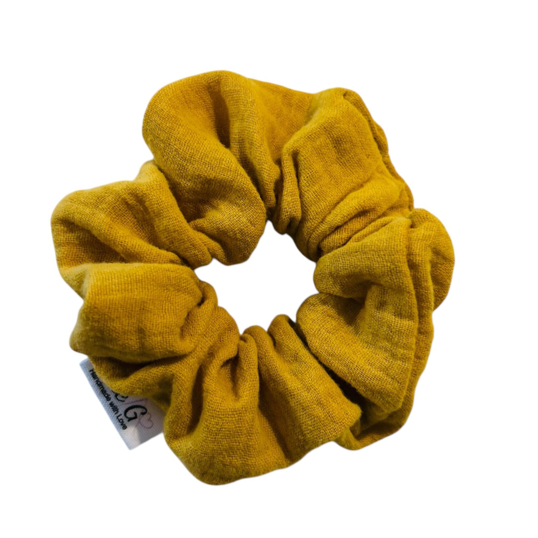 Scrunchie mussola Senape