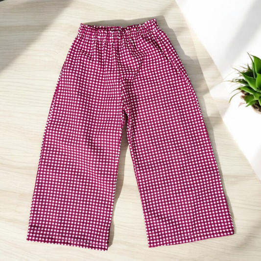 Pantalone Check Fucsia