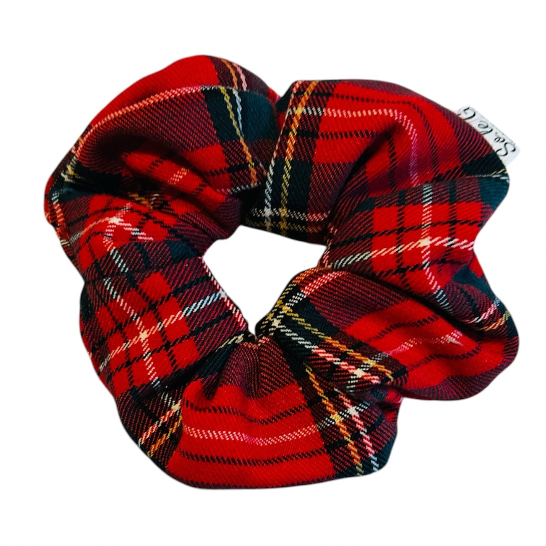Scrunchie Tartan Red