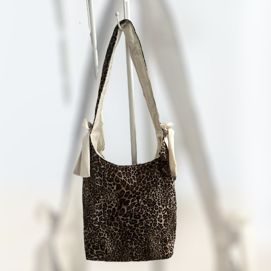 Two Bow Bag Leopard