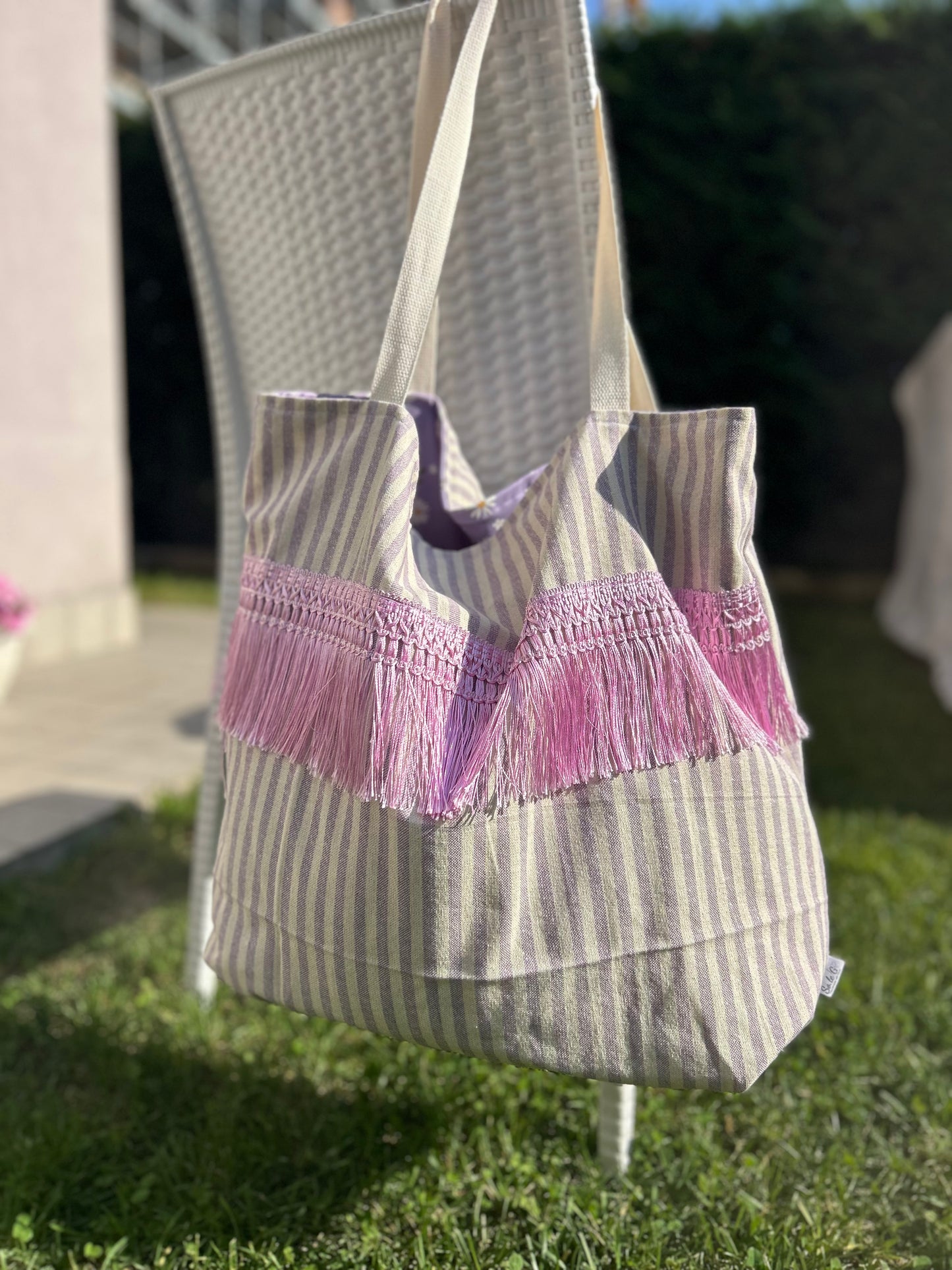 Beach Bag Stripes Lilla