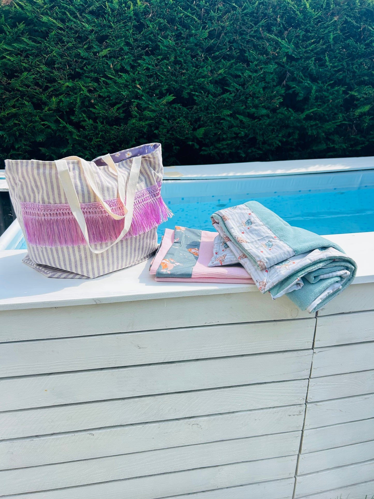 Beach Bag Stripes Lilla