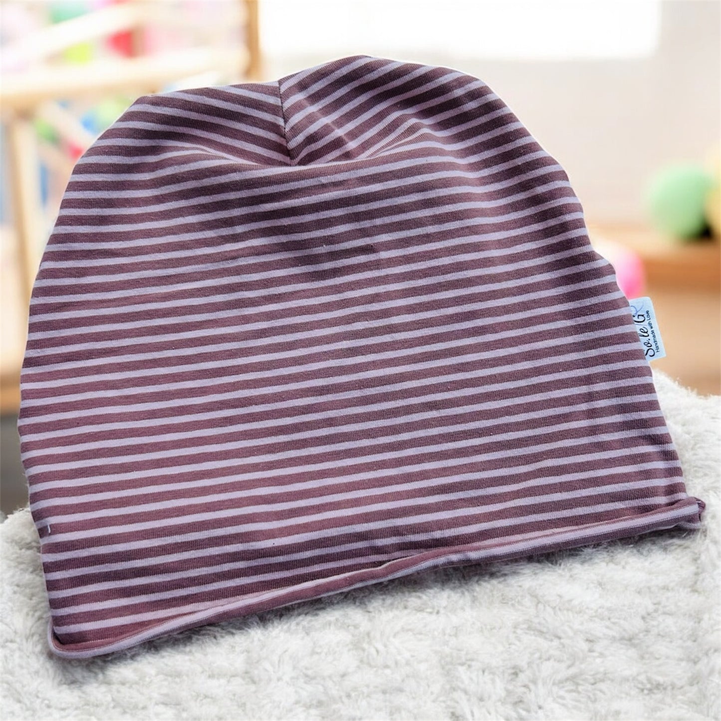 Cappello Righe Rosa