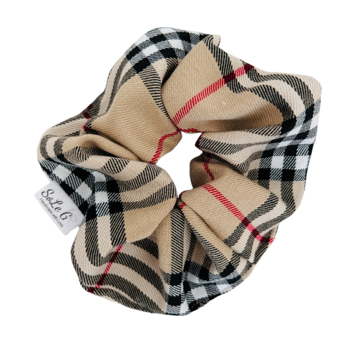 Scrunchie Tartan Beige