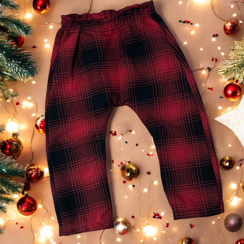 Pantalone Baggy Tartan Black/Red